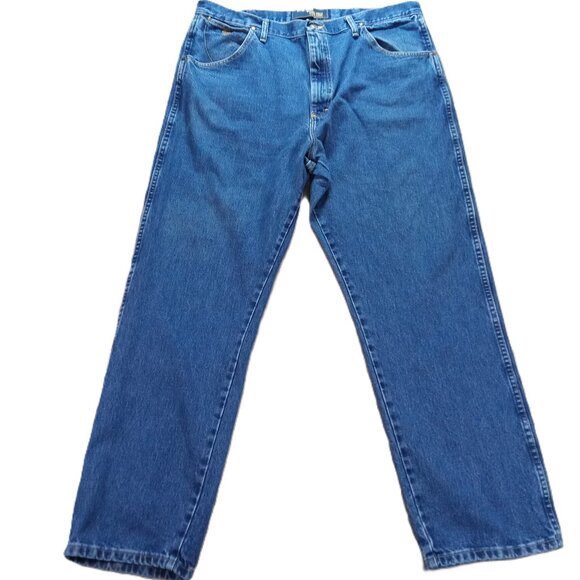 Wrangler Jeans Men 40x32 George Straight Cowboy Cut Relaxed Blue Denim Tapered - Picture 1 of 12